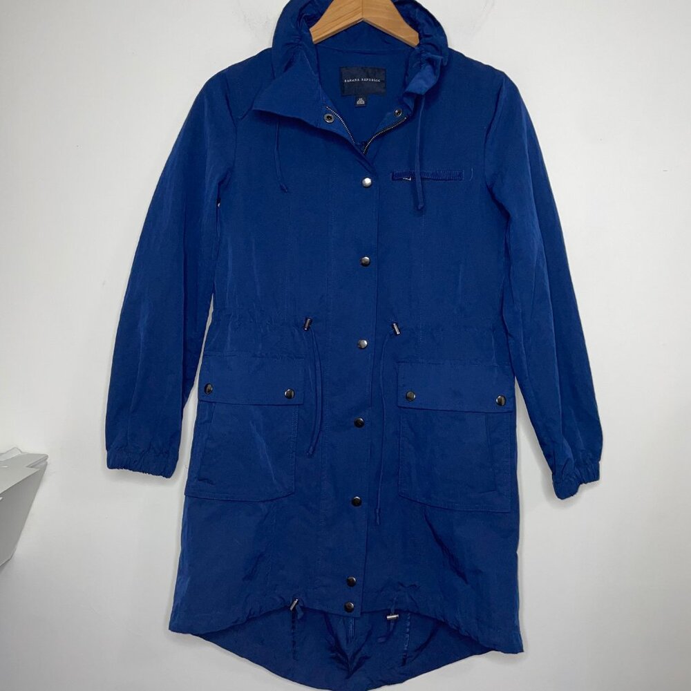 Banana Republic Women’s Parka Blue XS Nylon Adjustable Waist Jacket Outdoors - Picture 4 of 14